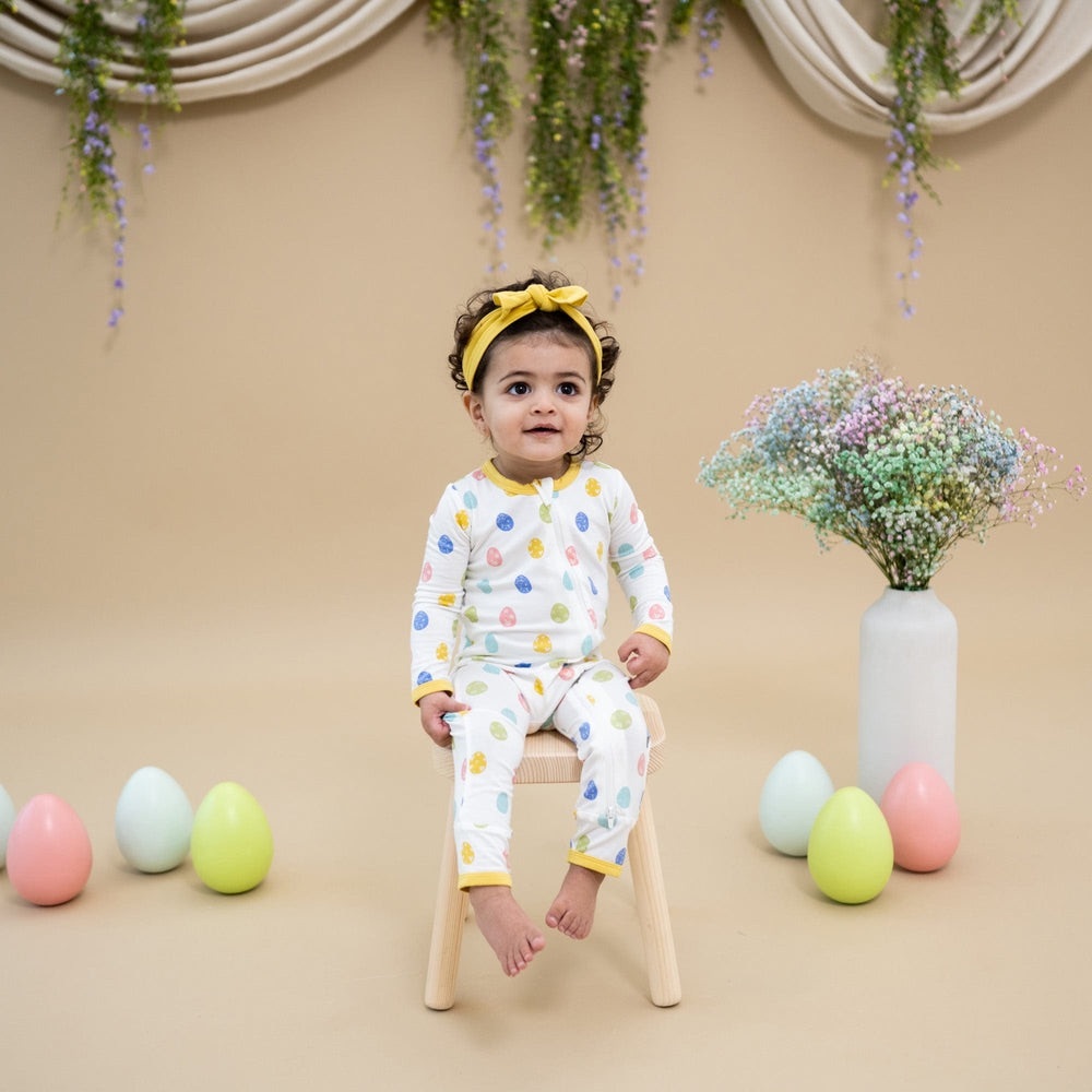 NWT KYTE BABY ZIPPERED BAMBOO ROMPER IN SPRING EGG |Size 4T